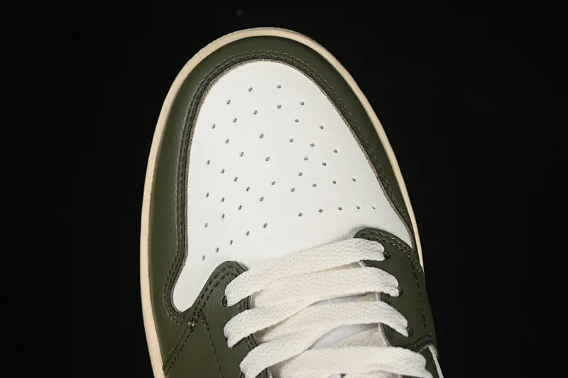 All categories Air Jordan Jordan series basketball shoes Air Jordan 1 Low Air Jordan 1 Low AJ1 Joe 1 army green and white low-top cultural and leisure sports sneakers DC0774-122